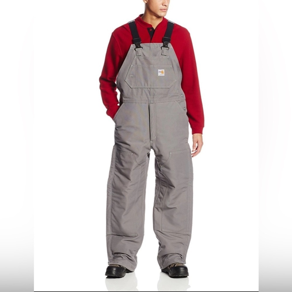 Carhartt Men's Size W52x30L FR Quit-Lined Duck Bib Overalls Heavyweight Jumpsuit